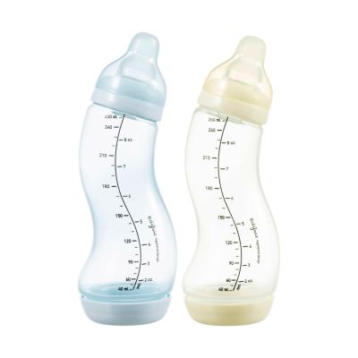 Difrax S-Fles Smal 250ml Baby Blauw/Creme (2Stuks)