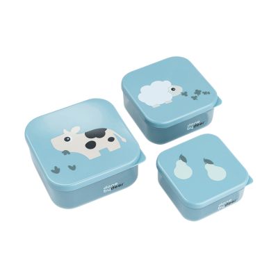 Done By Deer Tiny Farm Snack Box - 3 Stuks - Blue