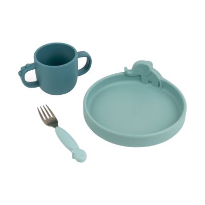 Done By Deer Dinner Set Peekaboo Deer Friends Blue