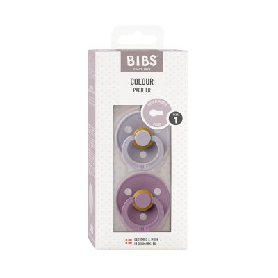 Bibs Fopspeen Colour Latex Fossil Grey / Mauve Size 1 2 Pack