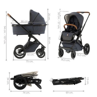 Qute Q-Rider Plus Kinderwagen 4-in-1 Mineral Clay | Maxi-Cosi Cabriofix i-Size Essential Black