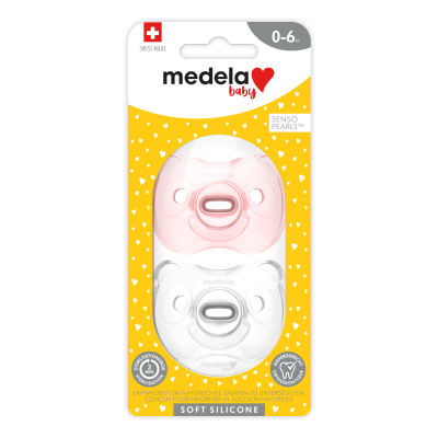 Medela Baby Fopspeen Soft Silicone Soft Pink/Transparant 0-6mnd 2-Pack