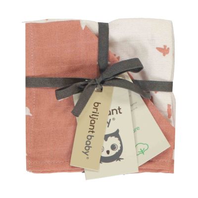 Briljant Monddoek Birds Organic Ash Rose 4-Pack