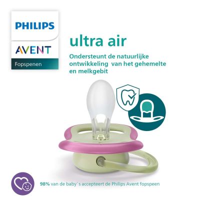 Philips Avent Fopspeen Ultra Air Sun / Rainbow - Purple 0-6mnd (2 stuks) SCF085/59
