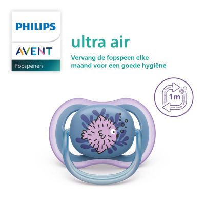 Philips Avent Fopspeen Ultra Air Seahorse / Fish 6-18mnd (2 stuks) SCF085/61
