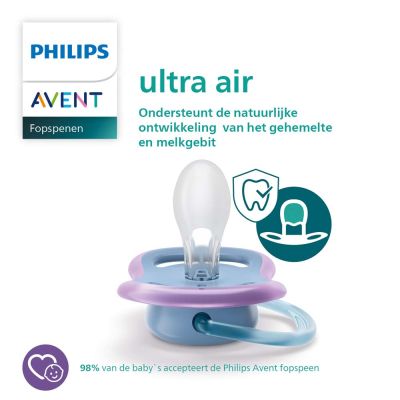 Philips Avent Fopspeen Ultra Air Seahorse / Fish 6-18mnd (2 stuks) SCF085/61
