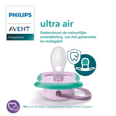 Philips Avent Fopspeen Ultra Air Seahorse / Fish 6-18mnd (2 stuks) SCF085/61
