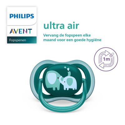 Philips Avent Fopspeen Ultra Air Elephant / Hello 18mnd+ (2 stuks) SCF349/18
