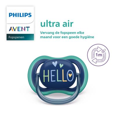 Philips Avent Fopspeen Ultra Air Elephant / Hello 18mnd+ (2 stuks) SCF349/18
