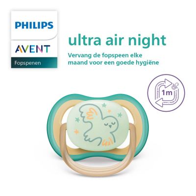 Philips Avent Fopspeen Ultra Air Nighttime Star / Owl 0-6mnd (2 stuks) SCF376/18
