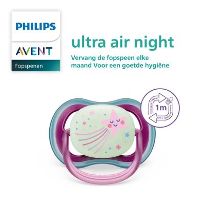 Philips Avent Fopspeen Ultra Air Nighttime Star / Dreams 6-18mnd (2 stuks) SCF376/14
