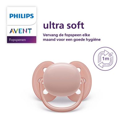 Philips Avent Fopspeen Ultra Soft Light Grey / Pink 0-6mnd (2 stuks) SCF091/31
