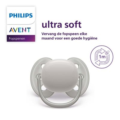 Philips Avent Fopspeen Ultra Soft Blue / Grey 6-18mnd (2 stuks) SCF091/17
