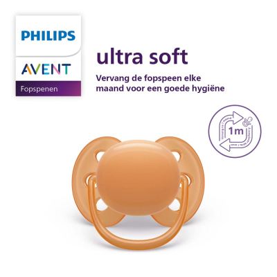 Philips Avent Fopspeen Ultra Soft Grey / Orange 6-18mnd (2 stuks) SCF091/33
