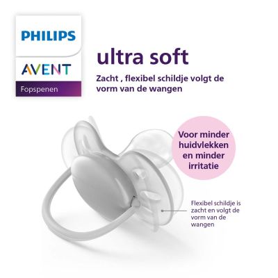 Philips Avent Fopspeen Ultra Soft Grey / Orange 6-18mnd (2 stuks) SCF091/33
