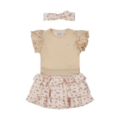 Dirkje 2-Delige Set Jurk Ruffles - Light Peach