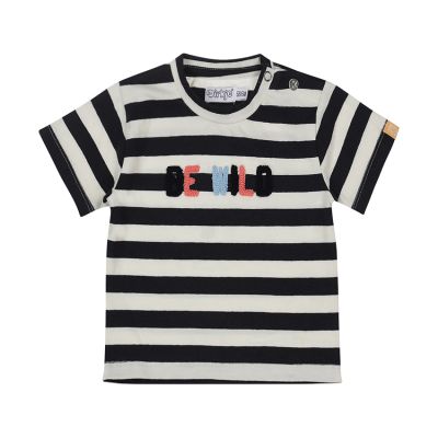 Dirkje Stripe T-Shirt Korte Mouw - Maat 80 - Navy 