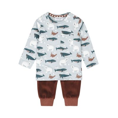 Dirkje 2-Delige Set Whale Light Blue 74