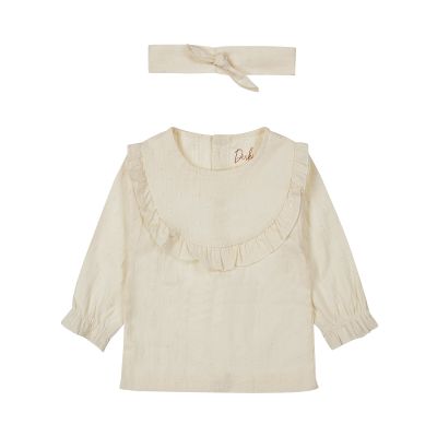 Dirkje Blouse Lange Mouw + Haarband Off White 56