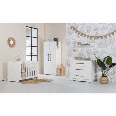 Interbaby Ledikant 70 x 140 Incl. Juniorzijden - Commode 3 laden Jewel