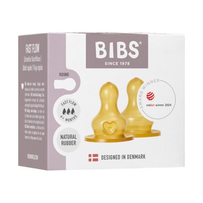 BIBS Fast Flow Flesspeen Rond - 2 Pack - Latex