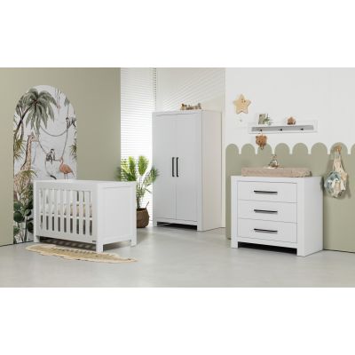 Interbaby Ledikant 70 x 140 - Commode 3 Laden Malmo Wit